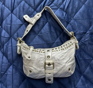 Marc by Marc Jacobs Y2K shiny silver leather small shoulder bag with zipper - Picture 1 of 16