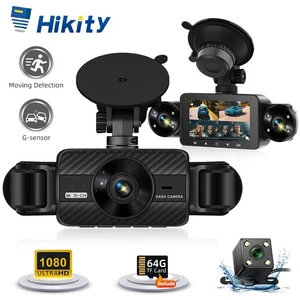 Cámara de tablero HD 1080P 4 canales 360° cámara de tablero grabadora de conducción de 4 lentes con tarjeta 64G - Imagen 1 de 19
