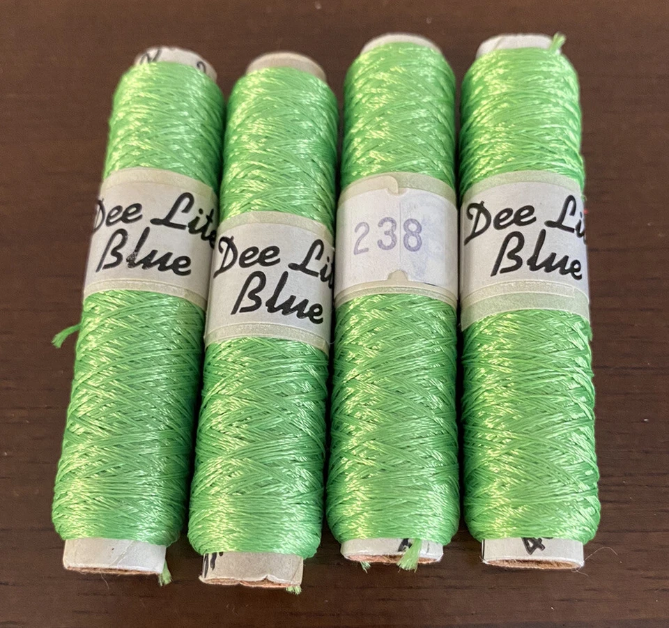 Dee Lite Blue Thread Green Thread New -4 Spools #238 Lot Of 4 Spools Vintage - Image 1 of 1