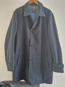 HUGO BOSS DAIN51 Regular Fit Blue Overcoat Size 44R - Picture 1 of 8