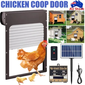 Auto Chicken Coop Door Solar Powered Cage Opener Closer Kit Automatic Safe Timer - Picture 1 of 13