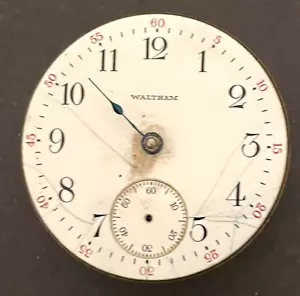 Antique 1909 Waltham Sterling 1883 Pocket Watch Movement Parts/Repair 18s 7j USA - Picture 1 of 2