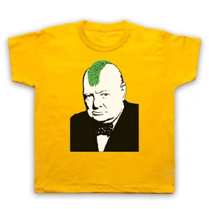 CHURCHILL PUNK STREET ART UNOFFICIAL BANKSY GRAFFITI KIDS CHILDS T-SHIRT - Picture 1 of 20