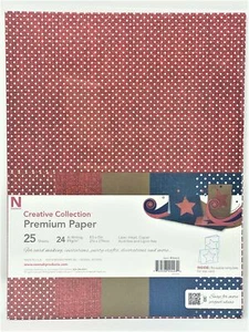 Neenah Creative Collection Paper 8.5x11" NEW 24lb 25 Sheets Red, Denim+ #99403 - Picture 1 of 1