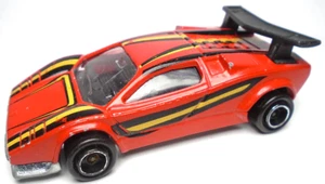 Majorette Lamborghini #237 rot 1:56 Diecast 2 7/8" Auto mit gelben & schwarzen Streifen - Bild 1 von 6