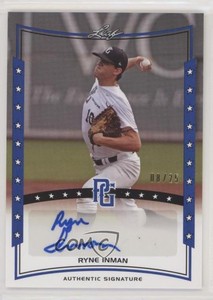 2014 Leaf Perfect Game Showcase Auto Blue /25 Ryne Inman #A-RI1 Auto