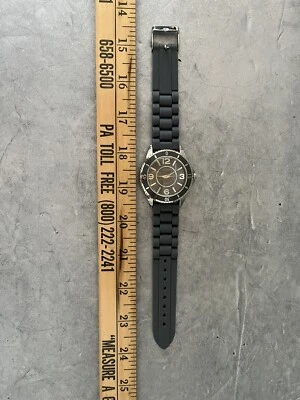 Reloj Pulsera Gossip Gris y Plata Tono Banda Goma Unisex LEER Foto 1 de 4