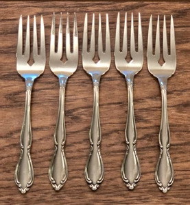 Set 5 forchette per insalata Oneida STRATHMORE DELUXE posate inox 6 1/4" - Foto 1 di 8