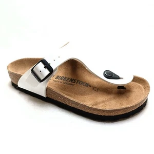 BIRKENSTOCK DONNA GIZEH 0543761 PATENT WHITE BIANCO SANDALI CIABATTE INFRADITO - Foto 1 di 5
