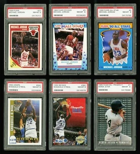 PSA 8: 1989 FLEER #3 1990 5 MICHAEL JORDAN 1992 HOOPS 442 SKYBOX 382 SHAQ O'NEAL - Picture 1 of 2