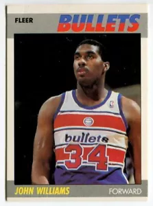 1987-88 Fleer #122 John Williams Washington Bullets - Carta Esordiente - Foto 1 di 2