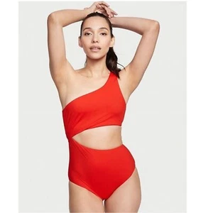 Victoria’s Secret VS Cutout 1 Piece Swimsuit XL One Shoulder High Waist Ribbed - Picture 1 of 9