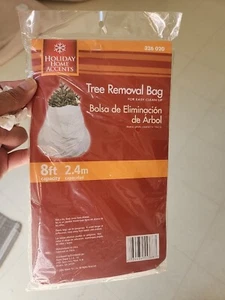 Disposable Tree Removal Bag White Holiday Christmas Outdoor 8ft Tall Storage - Picture 1 of 3