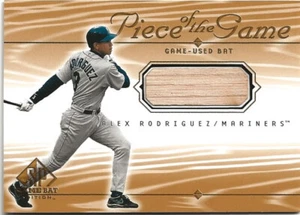 2001 SP Game Bat Alex Rodriguez Piece of the Game Bat SP Yankees - Picture 1 of 1