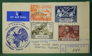 CAYMAN ISLANDS COVER 1949 UPU TO ENGLAND (A33) - Picture 1 of 2