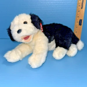 Ty Classic Puppy Dog Dodges Black White 12" Plush Toy Stuffed Animal 2005 w/ Tag - Picture 1 of 10