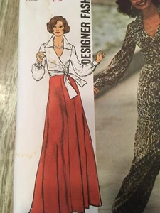Simplicity 6659 DVF-style WRAP TOP, SKIRT, PALAZZO PANTS ©1974 sz 12 UC FF - Picture 1 of 4