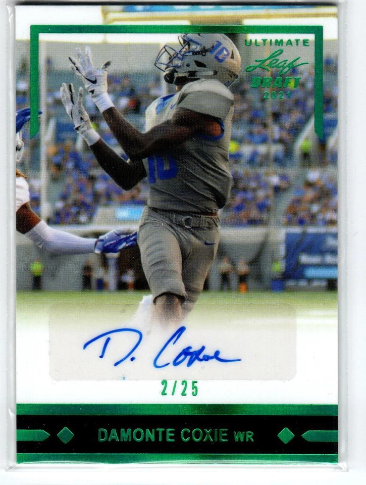 2021 Leaf Ultimate Draft '91 Leaf AUTO Emerald Spectrum #DC1 Damonte Coxie /25 - Image 1 of 1
