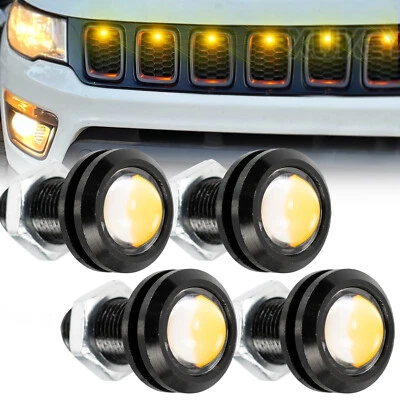4pcs LED Amber Grille Lights Kit Universal For Ford Truck SUV SVT Raptor Style - Image 1 of 4