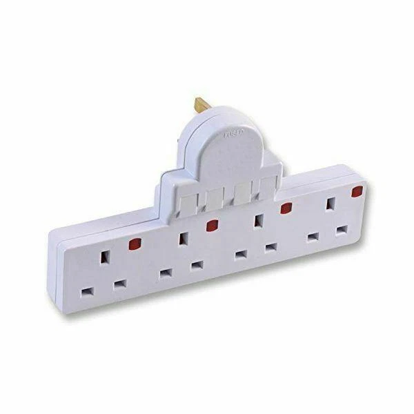 Pro-Elec 13 A 4 Way Switched Adaptor with Surge Protection - White - Image 1 of 1