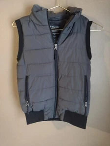 Wantdo Boy's 6/7 Winter Puffer Vest Hood Thick Fleece Lined Jacket Black Gray - Picture 1 of 5