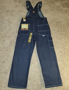 Berne Mens Size 36x32 Bib Overalls Dark Wash New With Tags - Picture 1 of 19