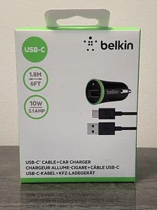 Belkin USB-C Cable + Car Charger - New In Box - Picture 1 of 6
