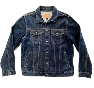 The Gap Est 1969 Denim Blue Biker Trucker Jacket Large - Picture 1 of 9