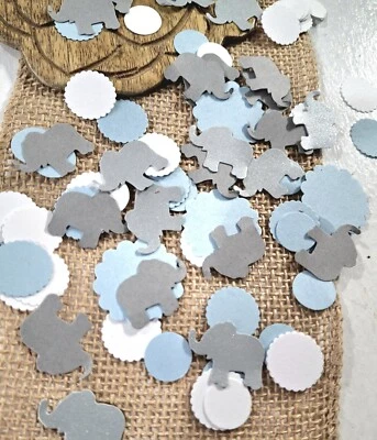 大象生日五彩纸屑 300 克拉丛林婴儿淋浴派对装饰  — 第 1/4 张图片