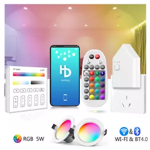 Downlight Lamp RGB Bluetooth 5W Dimmable LED WIFI APP Downlight Recessed Ceiling - Picture 1 of 20
