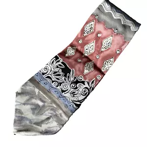 Henry Grethel Herren Krawatte Stift & Tinte Aquarell Kunst Blumen mehrfarbig 100 % SEIDE - Bild 1 von 9
