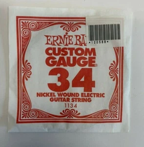 Cuerda de guitarra eléctrica Ernie Ball Custom Gauge 34 herida de níquel - individual - #12D25 - Imagen 1 de 4