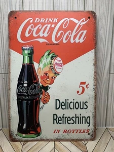 Coca Cola Bottles ¢5 Metal Sign 8"X12" Classic Vintage Retro Style Reproduction - Picture 1 of 3