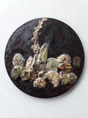 Keramik Wandteller Ruscha Art, erhaben, Durchmesser ca. 28 cm - Bild 1 von 4