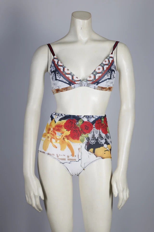 CLOVER CANYON Multicolor Floral 2 Piezas Bikini Cintura Alta Conjunto Traje de Baño Talla S Foto 1 de 4