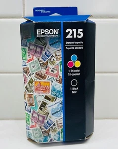 New EPSON 215 Ink Standard-Capacity Tri-Color Black Cartridge Pack Exp 02/2027 - Picture 1 of 3