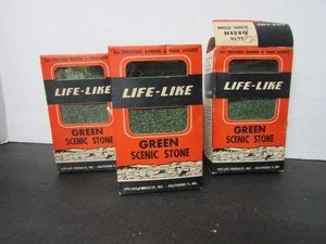 Vtg 3 Boxes of Life Like Green Scenic Stone #LL14   H7 - Picture 1 of 2