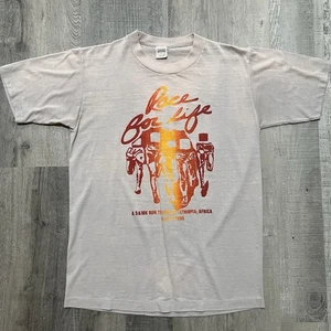 VTG Race For Life Ethiopia Africa 80s Sun Faded 5/10k 1985 Running T Shirt M - Picture 1 of 4
