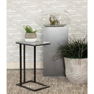 Coaster 16 in. Grey and Sandy Black Rectangular Marble Top Accent Table - Picture 1 of 12