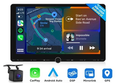 Android 14 10.1" Car Stereo Wireless CarPlay GPS Navigation Radio 2DIN DSP Audio - Image 1 of 4