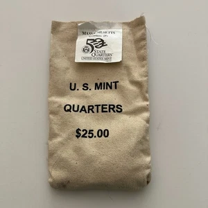 2000-P Massachusetts State Quarter Original Mint Sewn $25 Bag FREE US SHIPPING - Picture 1 of 1