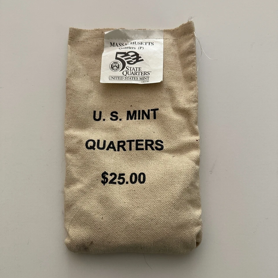 2000-P  Massachusetts State Quarter Original Mint Sewn $25 Bag FREE US SHIPPING - Image 1 of 1