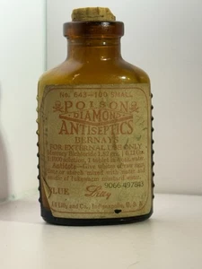 Antiguo boticario antiséptico Bernays diamante venenoso Eli Lilly & Co (L-1) - Imagen 1 de 6