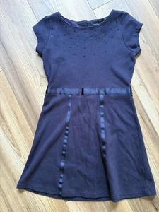Nautica Girls Size 7 Navy Blue Cotton/Poly Dress Sequins - Picture 1 of 4