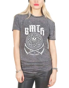 Bring Me The Horizon T Shirt Crooked Young Official Womens Skinny Fit Burnout - Picture 1 of 3
