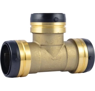 SharkBite UXL0835 1-1/4” Brass Push Connect Tee - Image 1 of 4