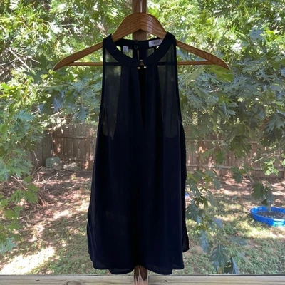 Blusa para mujer A.L.C negra 100 % seda Moran ojo de cerradura talla 2 Foto 1 de 4