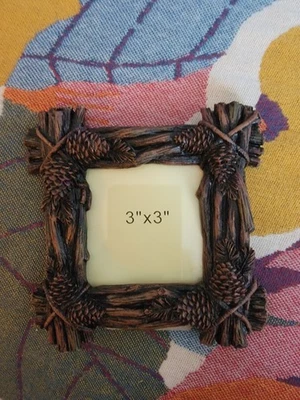 Rocky Mountain National Park 5X5" Pinecone Branch Frame For 3X3" Photo Realistic - Image 1 of 4