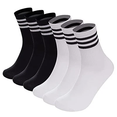NANAGO 6 PARES Calcetines Rayas Negras Blancas, Calcetines Retro Crew para Hombre y  Foto 1 de 4