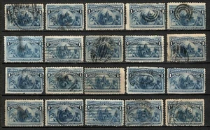 US 1893 #230 Columbian Exposition 1c Deep Blue A-4 Lot of 20 Used - Picture 1 of 1